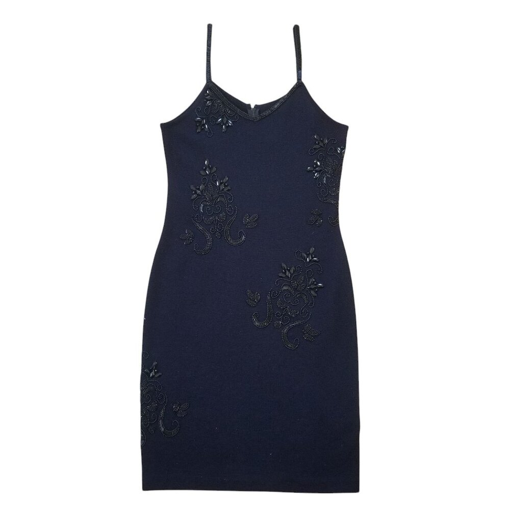 Beaded Knit Little Black Dress by Outlander for Evening or Stage